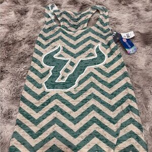 Blue 84 USF Bulls Green and Cream Chevron Tank Top NWT